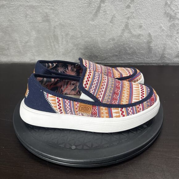 Hey Dude Womens Size 6 Sunapee W Craft Navy/Multi Boho Slip On Loafer Shoes - Picture 1 of 10